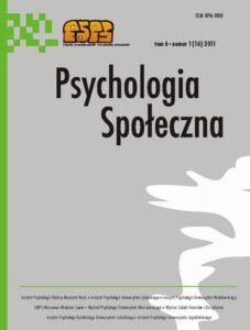Okładka: Psychologia Społeczna nr 1(16)/2011