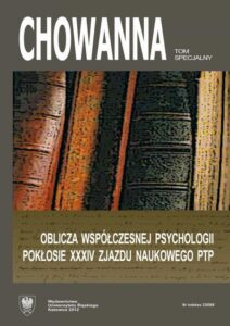 Okładka: Chowanna 2012. Tom specjalny: Oblicza współczesnej psychologii. Pokłosie XXXIV Zjazdu Naukowego PTP
