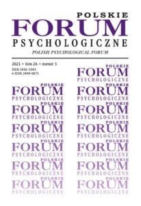 Okładka: Polskie Forum Psychologiczne, tom 26 numer 3