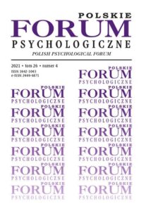 Okładka: Polskie Forum Psychologiczne, tom 26 numer 4