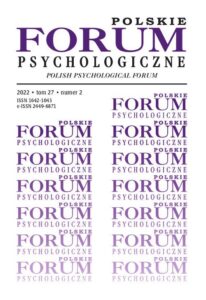 Okładka: Polskie Forum Psychologiczne, tom 27 numer 2