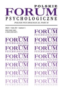 Okładka: Polskie Forum Psychologiczne, tom 28 numer 1