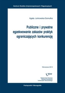 Okładka: Publiczne i prywatne egzekwowanie zakazów praktyk ograniczających konkurencję