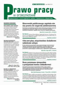 Okładka: Prawo pracy w orzecznictwie wrzesień 2013 nr 1 (83)