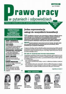 Okładka: Prawo pracy w pytaniach i odpowiedziach sierpień 2013