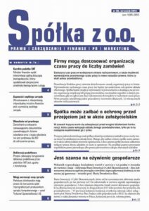 Okładka: Spóła z o.o. Prawo zarządzanie finanse PR marekting wrzesień 2013 nr 95