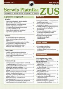 Okładka: Serwis Płatnika ZUS Nr 9/2013 (76)