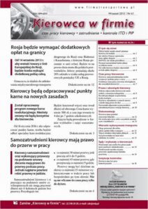 Okładka: Kierowca w firmie wrzesień 2013 nr 61