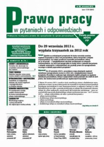 Okładka: Prawo pracy w pytaniach i odpowiedziach wrzesień 2013