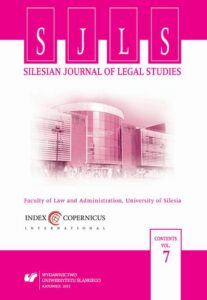 Okładka: Silesian Journal of Legal Studies. Vol. 7