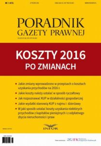Okładka: Koszty 2016 po zmianach