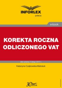 Okładka: KOREKTA ROCZNA ODLICZONEGO VAT
