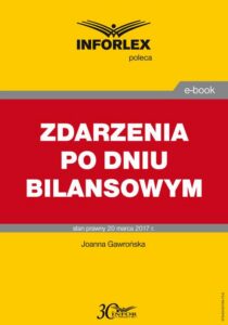 Okładka: ZDARZENIA PO DNIU BILANSOWYM