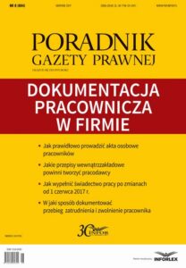 Okładka: Dokumentacja pracownicza w firmie (PGP 8/2017)