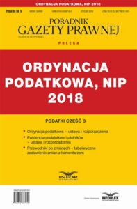 Okładka: Ordynacja podatkowa, NIP 2018. Podatki część 3