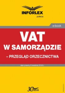 Okładka: VAT w samorządzie – przegląd orzecznictwa