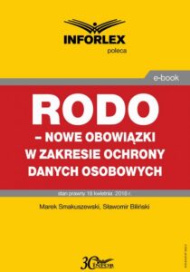 Okładka: RODO – nowe obowiązki w zakresie ochrony danych osobowych