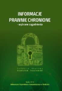 Okładka: Informacje prawnie chronione - wybrane zagadnienia