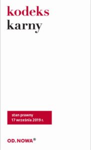 Okładka: Kodeks karny. Stan prawny 17 września 2019r.