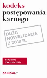 Okładka: Kodeks postępowania karnego. Stan prawny 17 września 2019r.