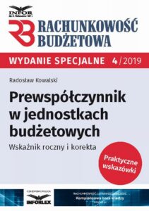 Okładka: Prewspółczynnik w jednostkach budżetowych. Wskaźnik roczny i korekta
