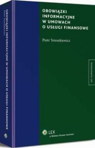 Okładka: Obowiązki informacyjne w umowach o usługi finansowe