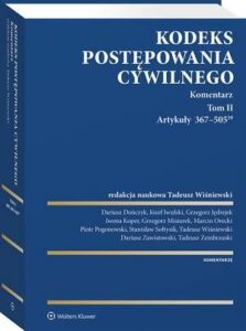 Okładka: Kodeks postępowania cywilnego. Komentarz. Tom II. Artykuły 367–505(39)