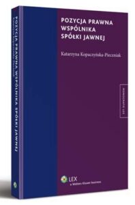 Okładka: Pozycja prawna wspólnika spółki jawnej