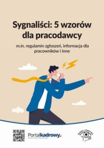 Okładka: Sygnaliści: 5 wzorów dla pracodawcy (m.in. regulamin zgłoszeń, informacja dla pracowników i inne)