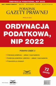 Okładka: Ordynacja podatkowa NIP 2022. Podatki-Przewodnik po zmianach 3/2022