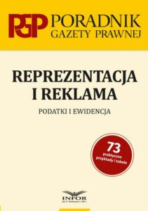 Okładka: Reprezentacja i reklama. Podatki i ewidencja.
