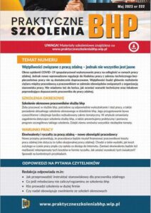 Okładka: Praktyczne szkolenia BHP maj 2023