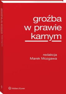 Okładka: Groźba w prawie karnym