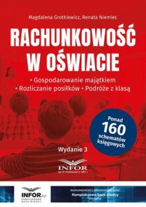 Okładka: Rachunkowość w oświacie. Gospodarowanie majątkiem, Rozliczanie posiłków, Podróże z klasą