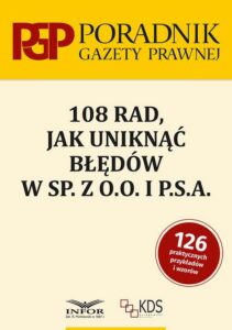 Okładka: 108 rad jak uniknąć błedów w sp. z o.o. i P.S.A