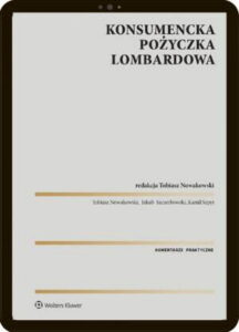Okładka: Konsumencka pożyczka lombardowa. Komentarz