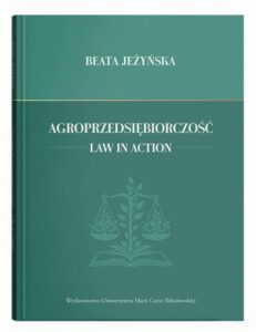 Okładka: Agroprzedsiębiorczość. Law in Action