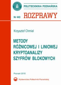 Okładka: Metody różnicowej i liniowej kryptoanalizy szyfrów blokowych