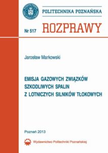 Okładka: Emisja gazów związkowych szkodliwych spalin z lotniczych silników tłokowych