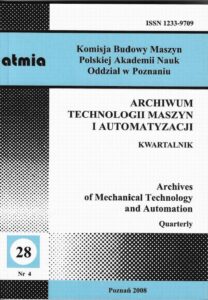 Okładka: Archiwum Technologii Maszyn i Automatyzacji 28/4