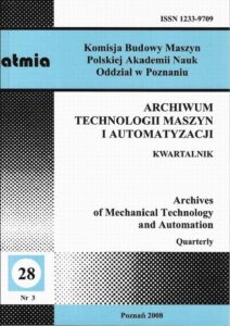 Okładka: Archiwum Technologii Maszyn i Automatyzacji 28/3