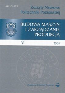 Okładka: Zeszyt Naukowy Budowa Maszyn i Zarządzanie Produkcją 9/2008