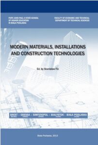 Okładka: MODERN MATERIALS, INSTALLATIONS AND CONSTRUCTION TECHNOLOGIES
