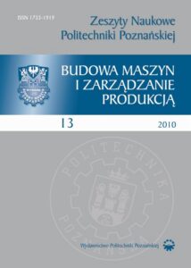 Okładka: Zeszyt Naukowy Budowa Maszyn i Zarządzanie Produkcją 13/2010