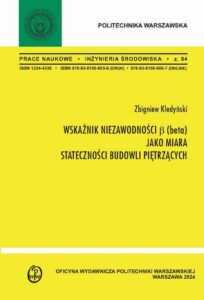 Okładka: Wskaźnik niezawodności β (beta) jako miara stateczności budowli piętrzących