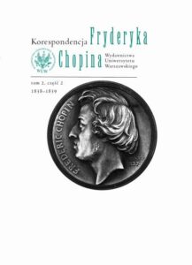 Okładka: Korespondencja Fryderyka Chopina 1838-1839. Tom 2, część 2