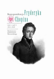 Okładka: Korespondencja Fryderyka Chopina 1831-1838. Tom 2, część 1