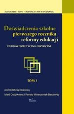 Okładka: Doświadczenia szkolne pierwszego rocznika reformy edukacji. Studium teoretyczno-empiryczne