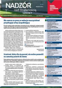 Okładka: Nadzór nad działalności szkoły wrzesień 2013 r. nr 49