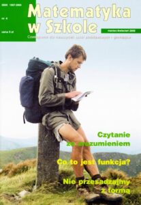 Okładka: Matematyka w Szkole. Czasopismo dla nauczycieli szkół podstawowych i gimnazjów. Nr 4